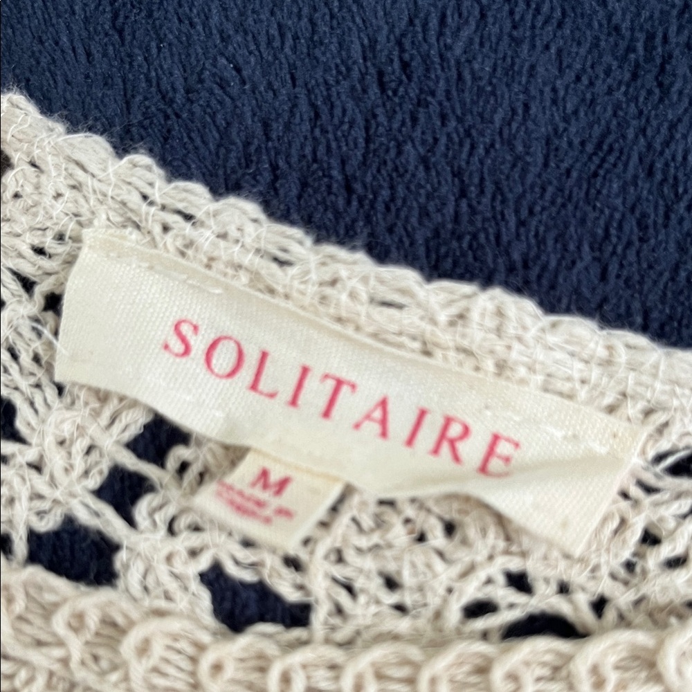 48# Boho NWOT Cream Crochet Sweater - Picture 3 of 11